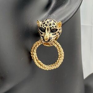 Leopard Door Knocker Earrings - Brand New
